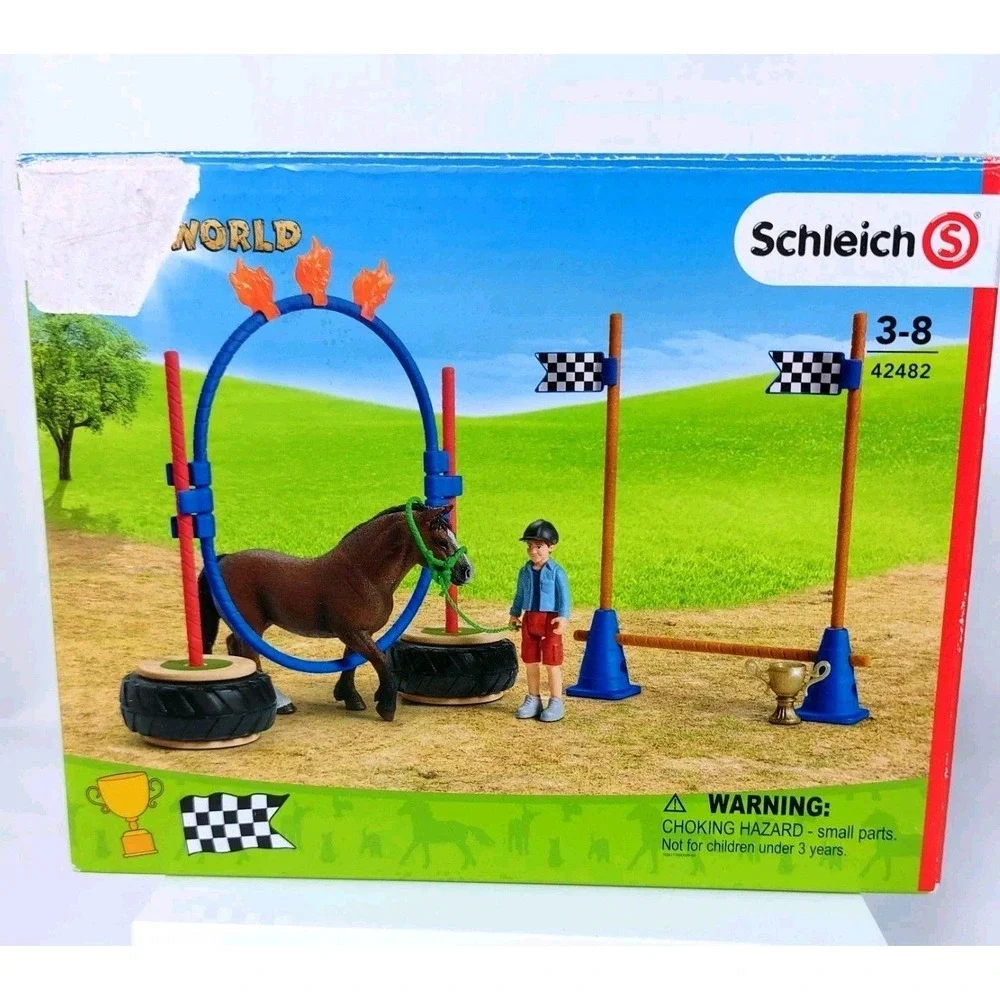 SCHLEICH FARM WORLD Pony Agility Race Figure Toy Set 42482‎ New